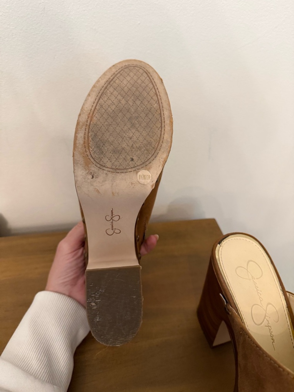 Jessica Simpson Brown Suede Platform Clog Mules - Picture 4 of 4